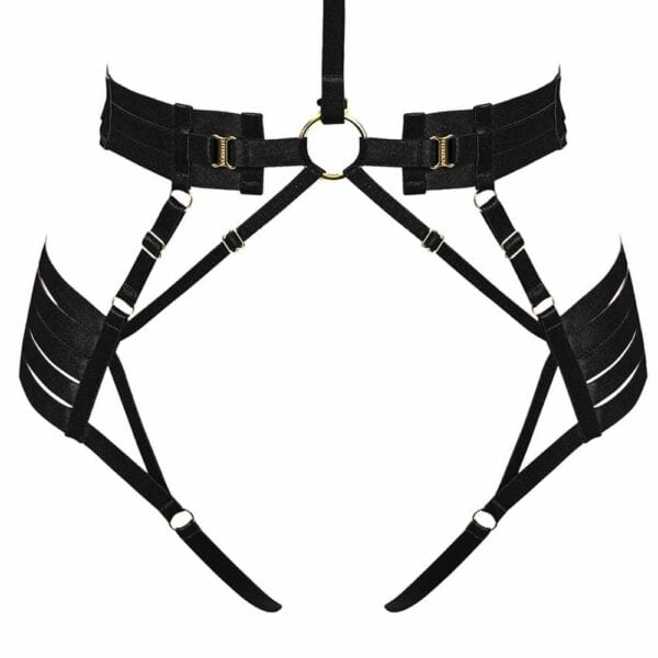 Body Harness Front Bottom Packshot - 2 pieces in Black color