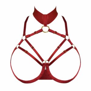 Open bra front packshot in red