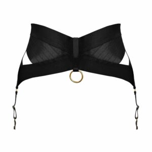 Suspender Belt Front Packshot with Ring Color Black