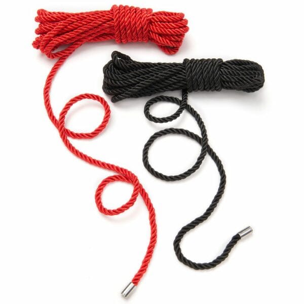 Packshot of a Red and Black Shibari Rope Duo