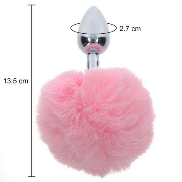 Technical Details of a Silver Bunny Plug and Pink Fur with Measures