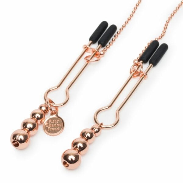 Detail of the Nipple Clips in the Nipple and Clitoris Clips Packshot in Rose Gold