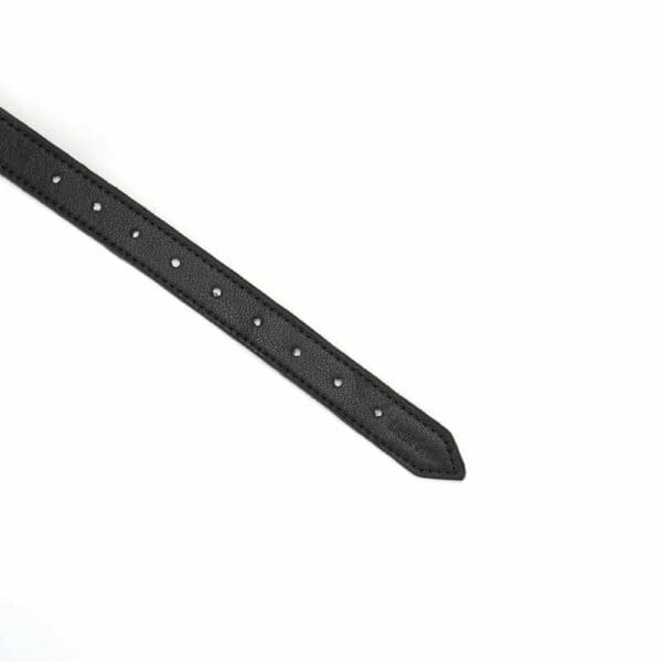 Detail of Packshot of a Flat Black Leather Headband