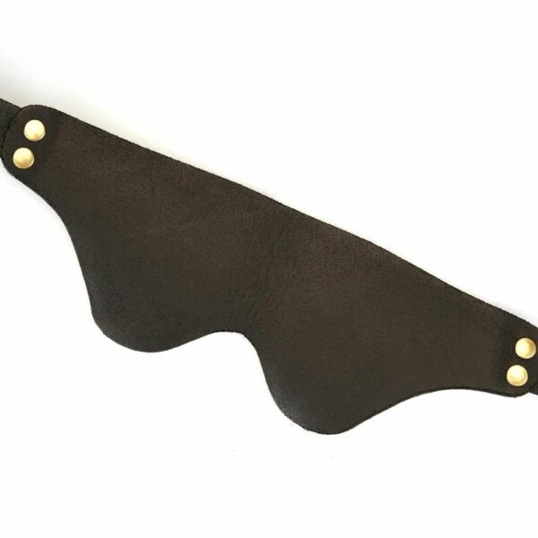 Packshot of the Back of a Flat Black Leather Headband