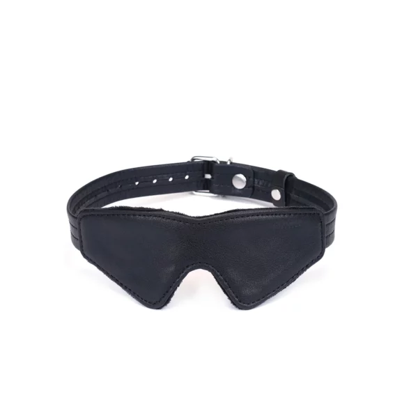 Packshot Bandeau Yeux Blindfold Cuir Noir