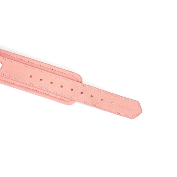 Packshot Collar de Cuero Rosa Chocker Detalle de Correa