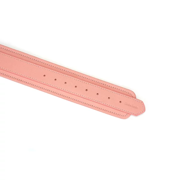 Packshot Pink Leather Thigh Cuffs Detail on Strap Attachment