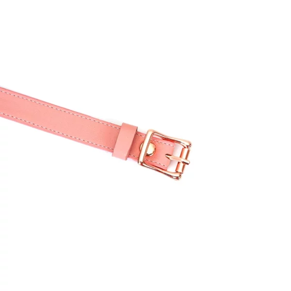 Packshot Bandeau Yeux Blindfoll Cuir Rose Détail Zoom sur Boucle d'Attache Rose Gold