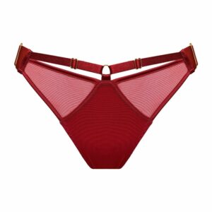 Red fishnet panties Gold-plated details