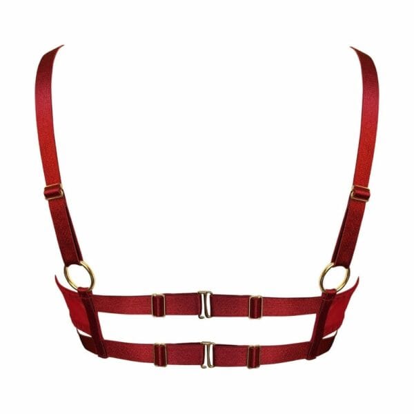 Soutien Gorge Ouvert Rouge Un Quart de Bonnet Rouge Avec Détails Plaqués or